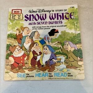 Disney Storyteller Cassette Tape Snow White Peter Pan Read Along Book Vintage